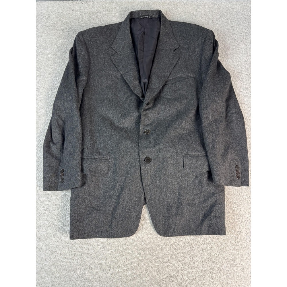 Canali Blazer Mens 44 Gray Wool Sport Coat Jacket Made Italy Classic Formal Suit